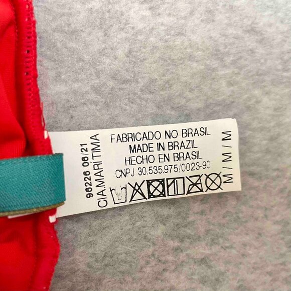 CIA MARITIMA Brasil Red Floral Tie Dye One Piece Swimsuit Womens Size M - Picture 5 of 8